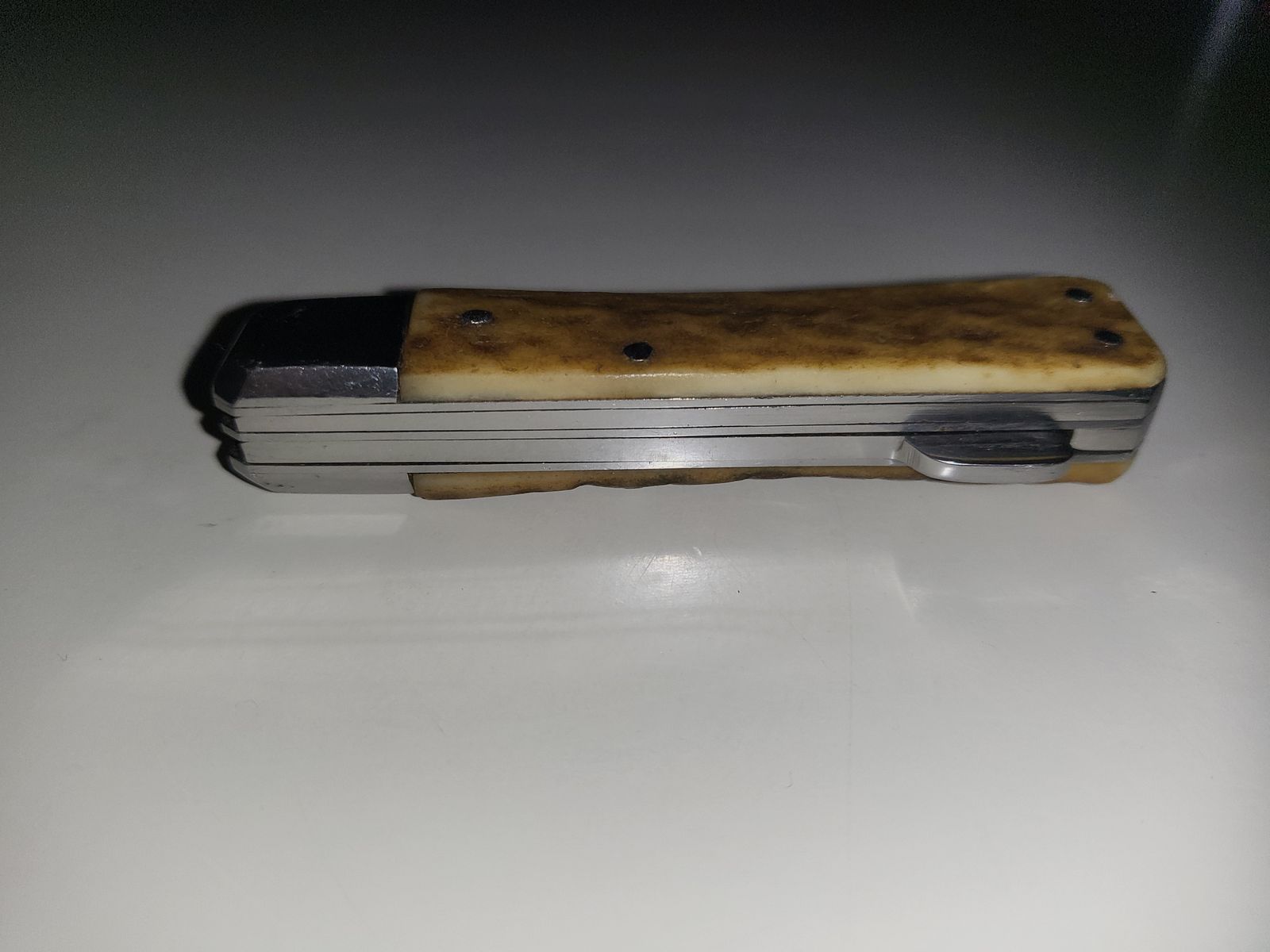 GML Leegebruch Jagdtaschenmesser – Handarbeit – Echtes Hirschhorn – DDR Rarität