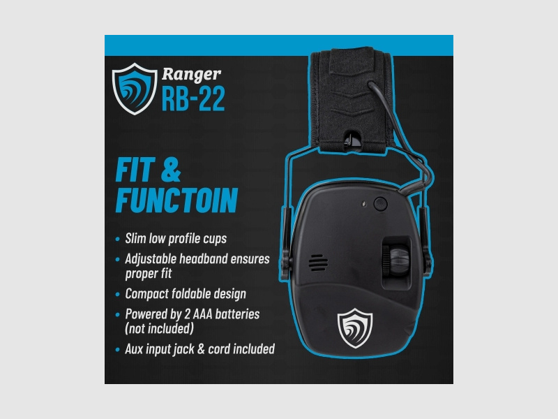 Otis hearing protection active with Bluetooth, black