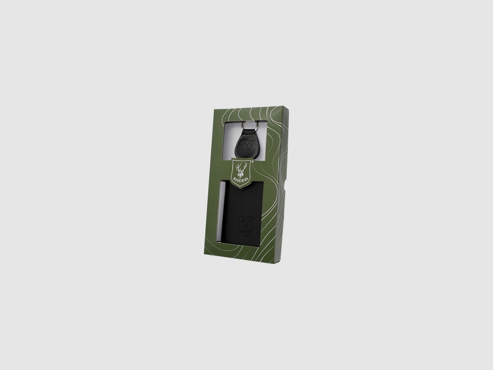 Riserva - Lizenz- und Schlüsselanhänger aus schwarzem Leder mit Geschenkverpackung R3102, Bild 6 von 6