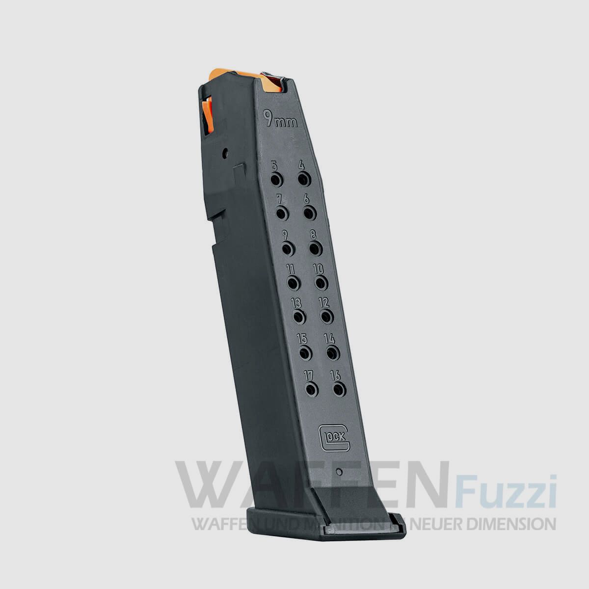 Glock 17 Gen5 caliber 9mm P.A.K. magazine