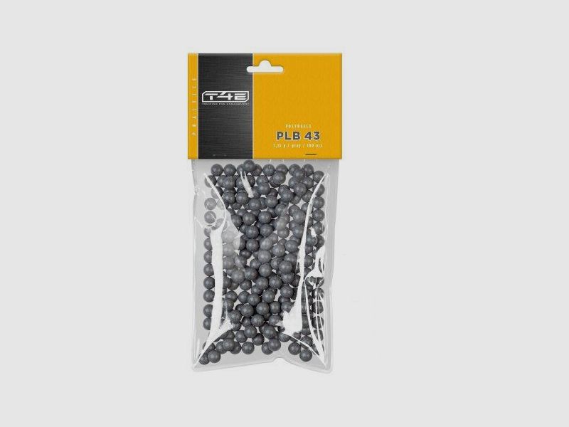 T4E Practice PLB 43 .43, 1,15 g, gris, 100 pcs, sac en polyéthylène, image 1 sur 2