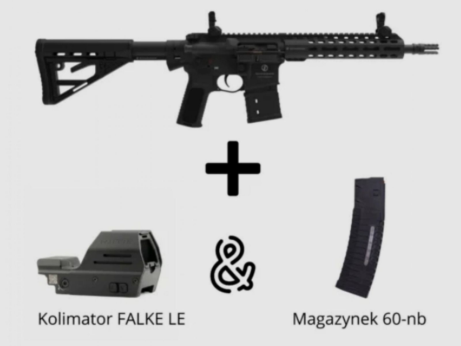 Carabina Schmeisser AR15 S4F 10,5 + visor de punto rojo Falke LE + cargador de 60 cartuchos, imagen 2 de 2