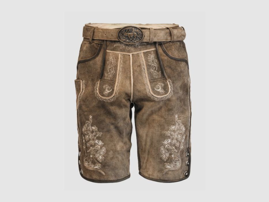 Kettner H-Lederhose mit Gürtel Hirsch, Bild 1 von 2