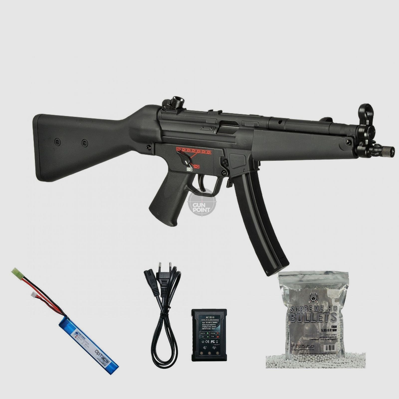 SET !!! Softair - Gewehr - G & G CM MP5 A4 - ab 14, unter 0,5 Joule