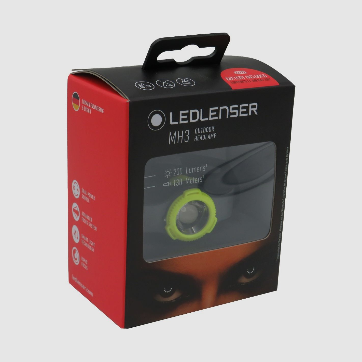 Ledlenser MH3 Schwarz/Gelb Stirnlampe, Bild 6 von 6