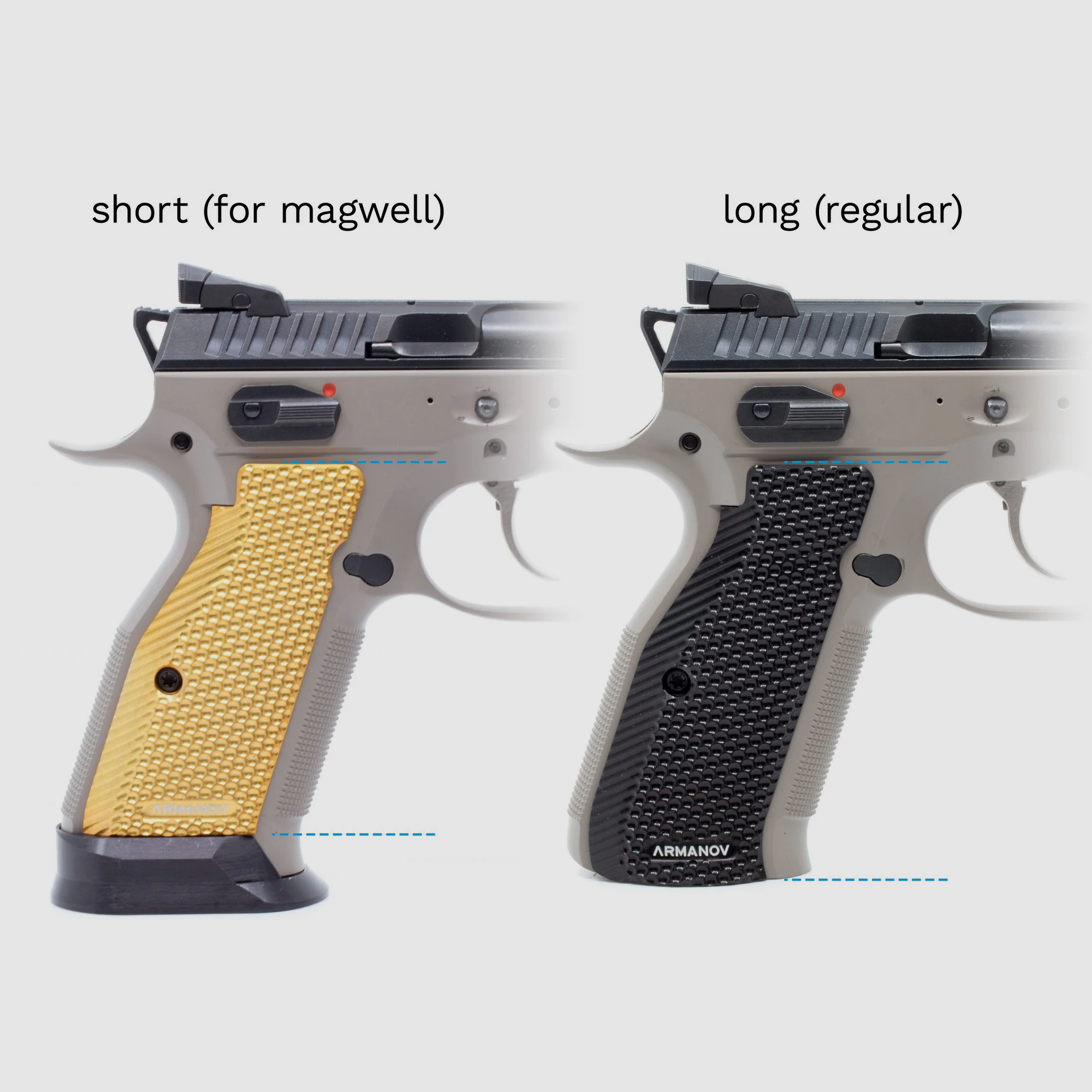 Armanov SpidErgo Gen 2 – Silver Short – CZ SP-01/Shadow 2/Tactical Sport II/TS2, afbeelding 2 van 6