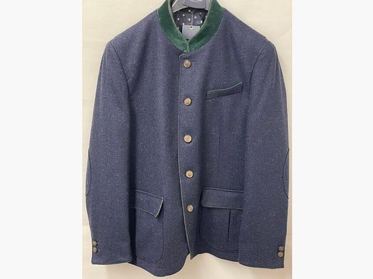 Maximilian veste en laine Shetland Mils en bleu foncé/vert