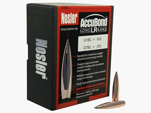 Nosler pocisk 7mm/.284 Accubond Long Range 168GR Bonded Spitzer Boat Tail 100 sztuk