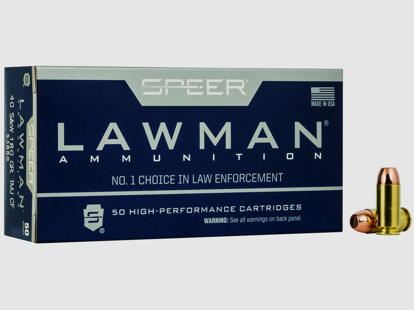Speer Lawman .40 S&W 11.7g Total Metal Jacket Handgun Clean-Fire Training, image 1 of 2