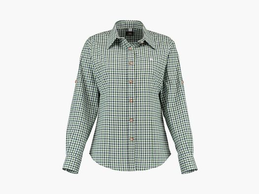 OS-Trachten Damesblouse met lange mouwen – Groene ruit