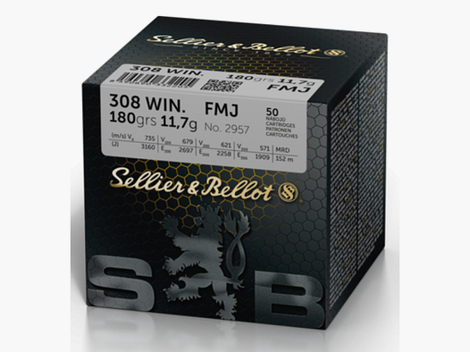 308 Winchester S&B FMJ 180gr VE50