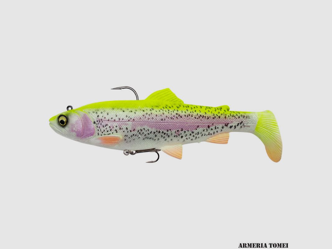SAVAGE GEAR – 4D TRUITE RATTLE SHAD 12,5cm 35g Coulant TRUITE CITRON