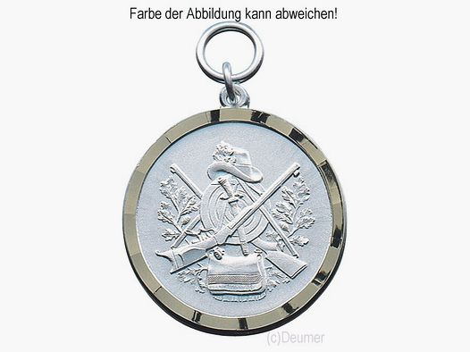 Medaille gekr.Gewehre, Deumer versilbert, 37mm