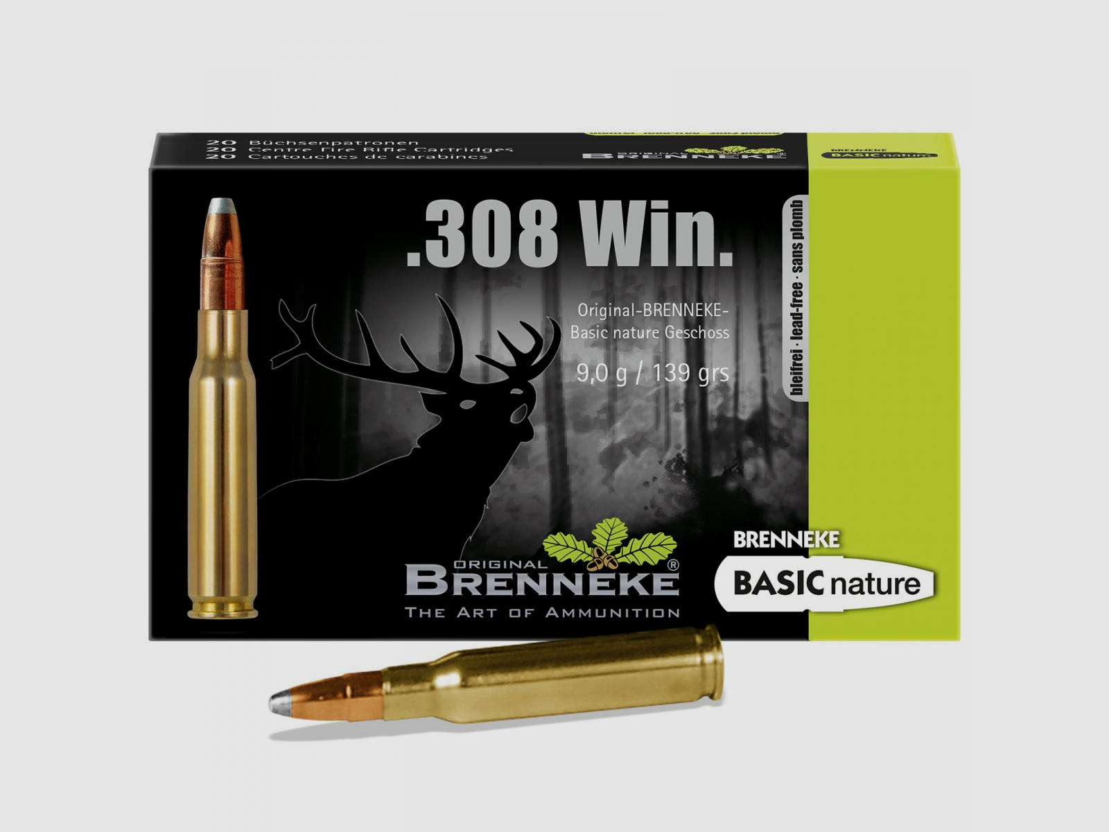 Brenneke .308 Win. 139GR Basis natuur 20 patronen