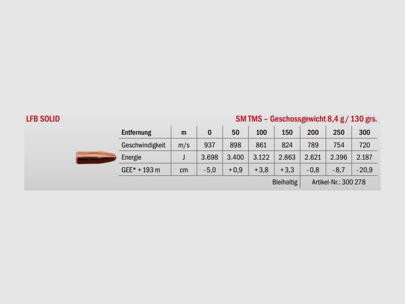 LFB Solid .270 Win. SM TMS 8.4g, image 2 sur 2