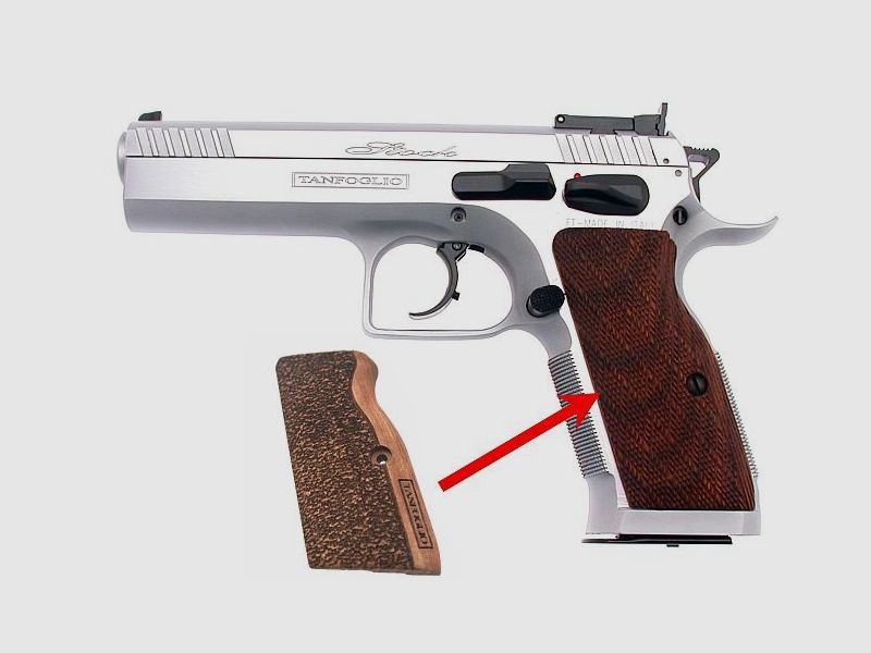 TANFOGLIO Griffschalen Nußbaum (Stock/GoldMatch) Large Frame ohne Jetfunnel, Bild 1 von 2