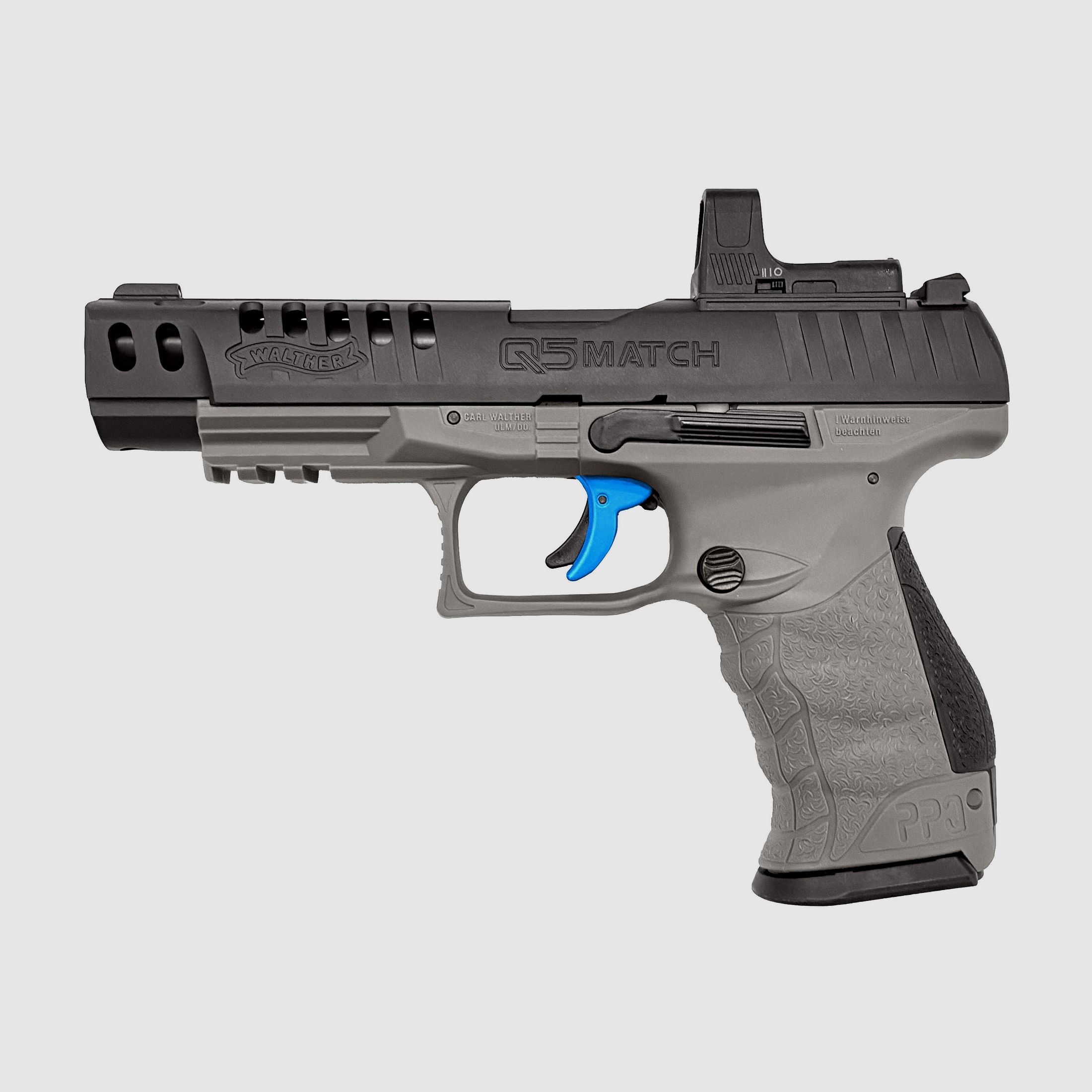 Walther PPQ M2 Q5 Match Combo CO2 Luftpistole 4,5mm Diabolo Blowback Metallschlitten Schwarz/Grau + RedDot - NEU