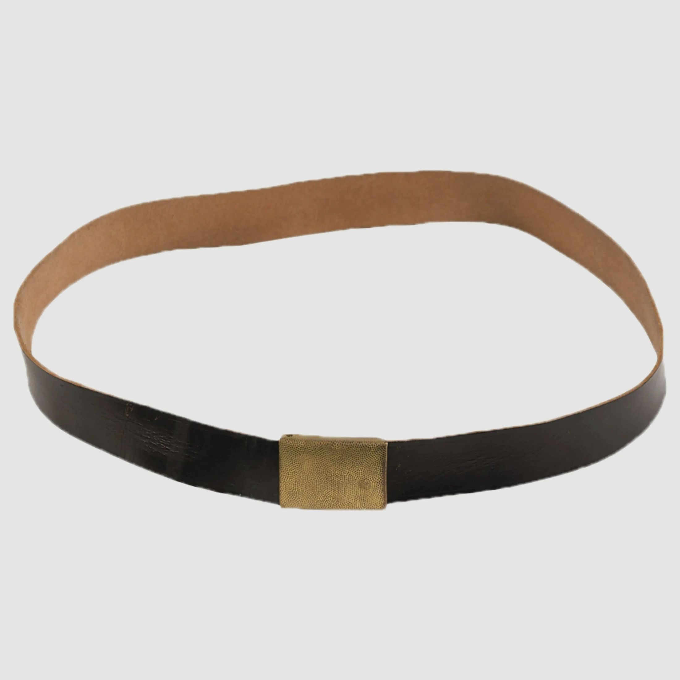 Bundeswehr Original BW Hosengürtel Leder Marine gebraucht