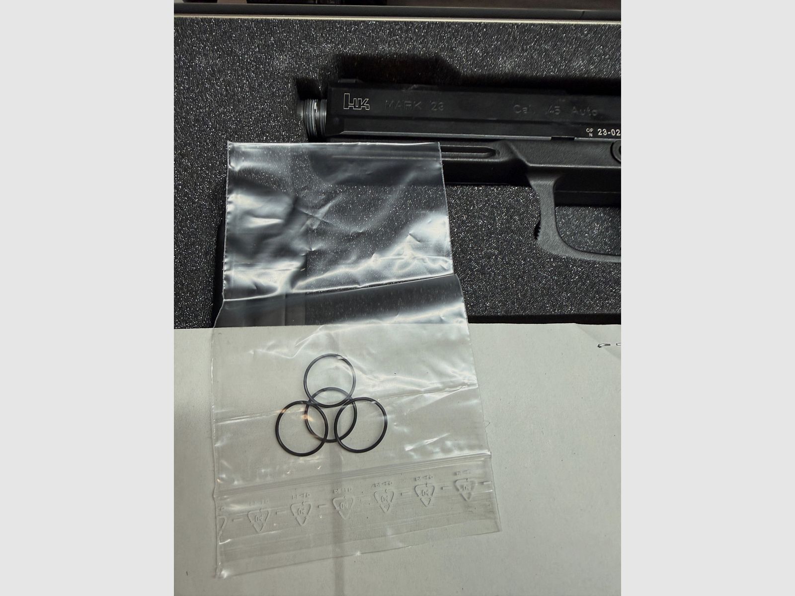 Heckler & Koch pistol Mark 23 with 2 sights, original and micro LPA