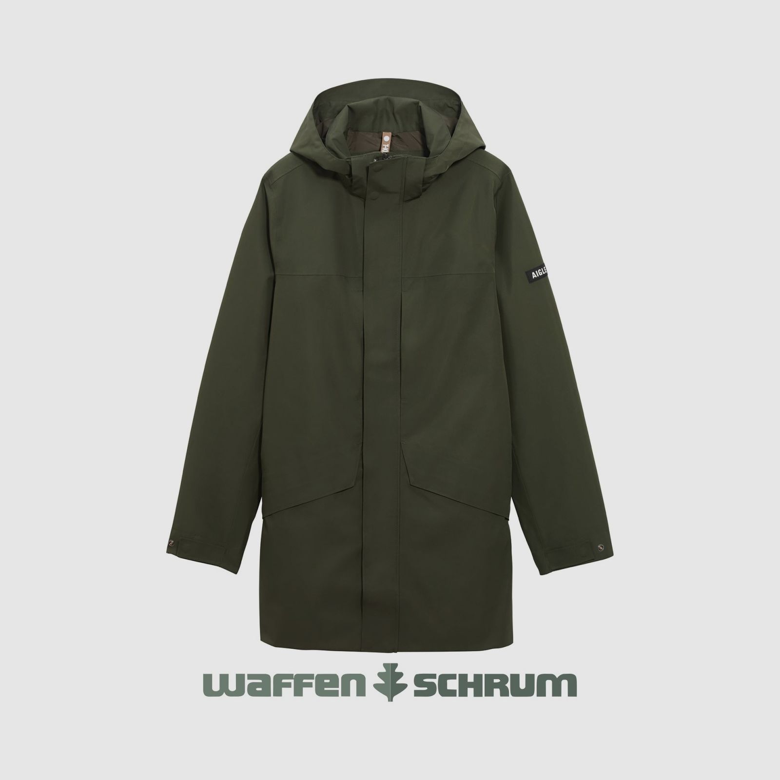 Aigle Long Parka Hooded Gore Tex Avocado