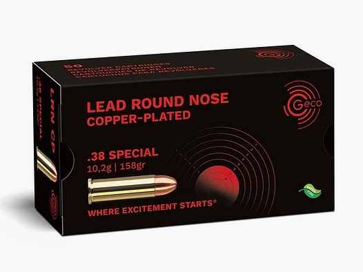 Geco .38 Special Lood Ronde Neus Gecoat - 50 stuks.