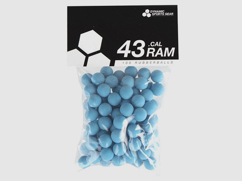 Gummikugeln Rubberballs RAM Dynamic Sports Gear 43 Kaliber .43 blau 100 StĂĽck