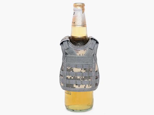 Mini Schutzweste für Bierflasche / Weinflasche / Thermosflasche - Digital-ACU
