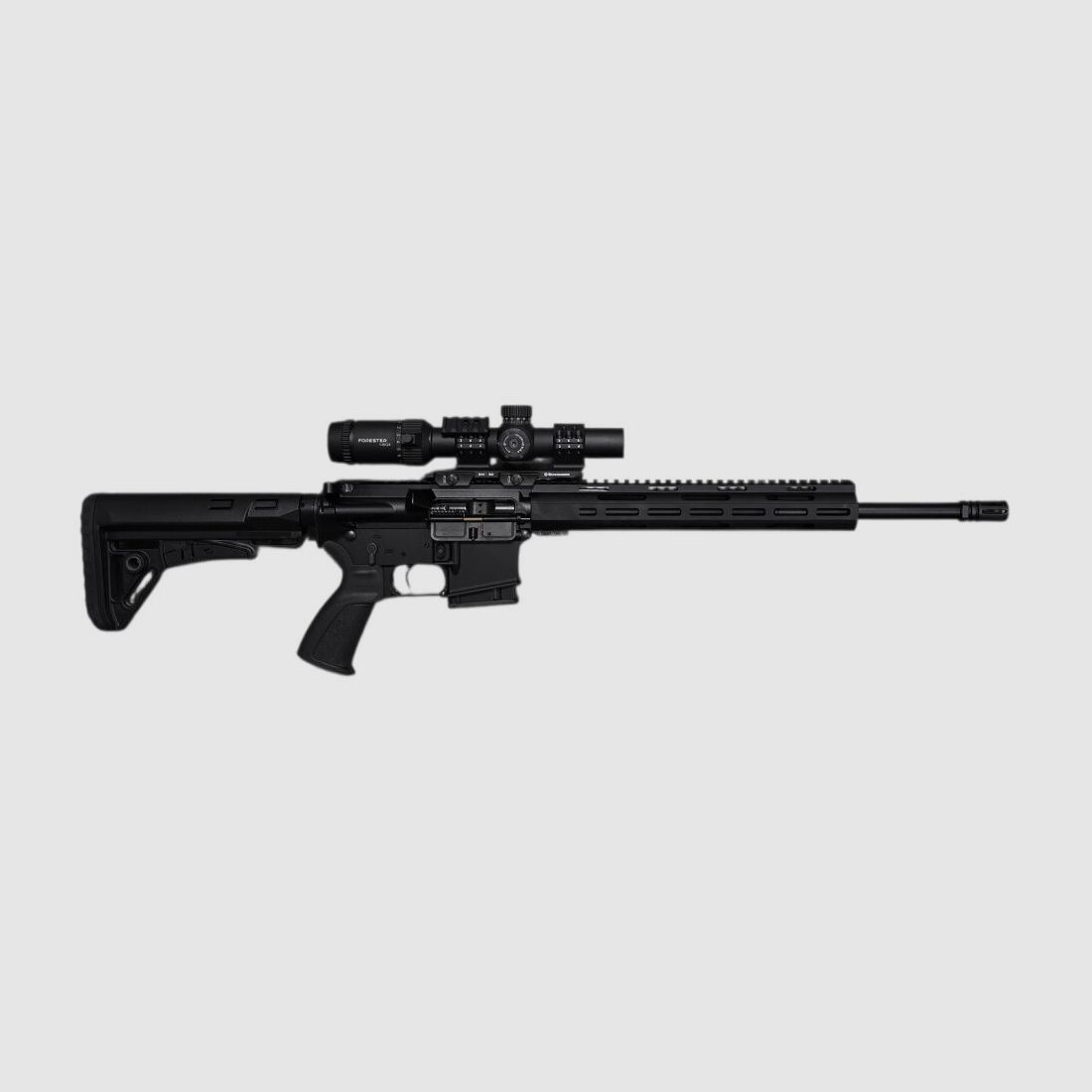 Lux Def Tec L5 AR15 (korte handguard) semi-automatisch geweer 223Rem zwart + Vector Forester 1-8x24L4 + Schmeisser SM30 QM cantilever montage