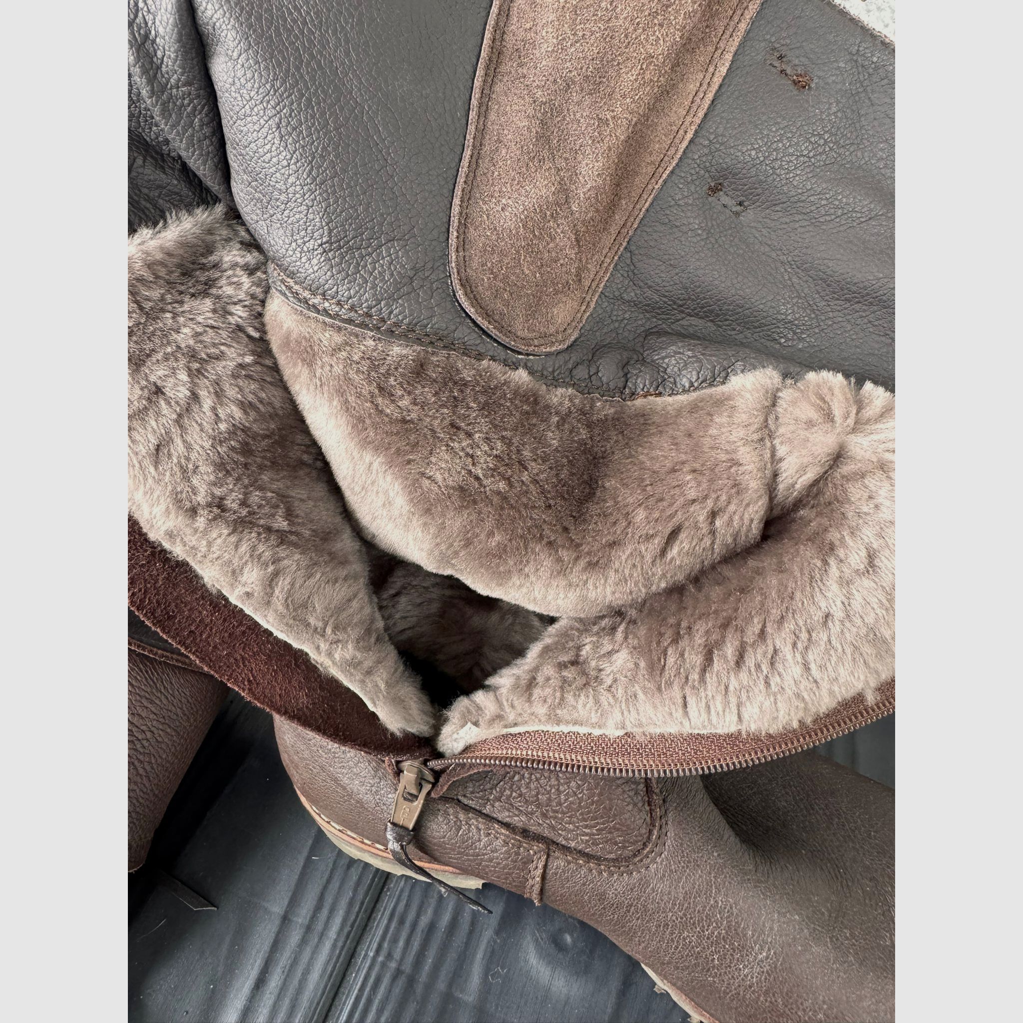 Lederstiefel, Marke Hanwag, mit Lammfell