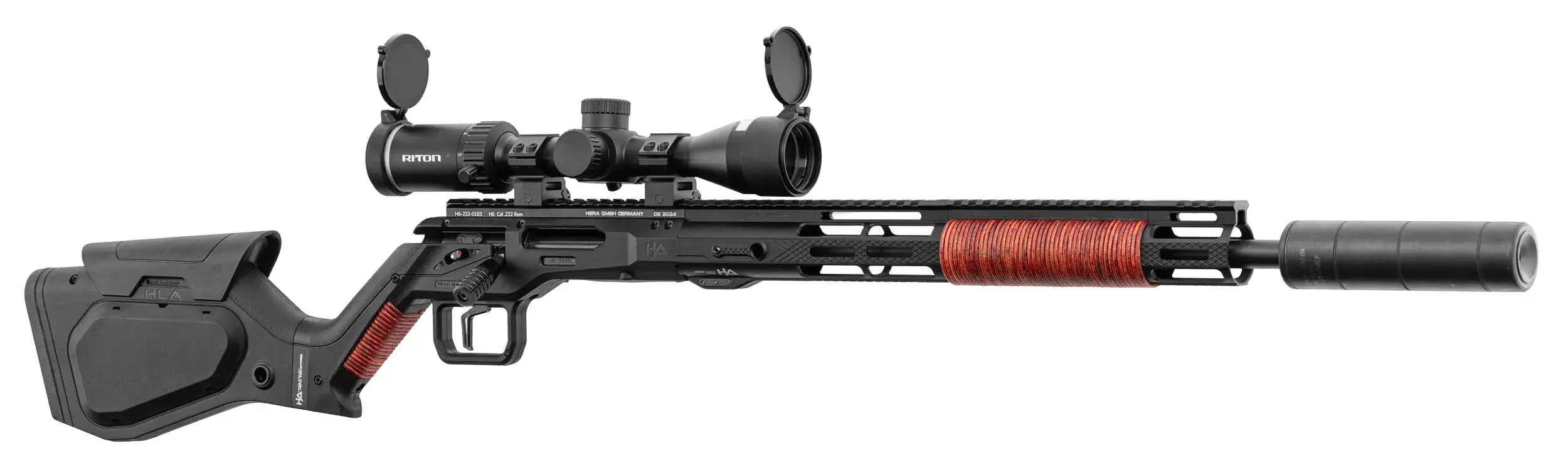 Pack Repetierbüchse Hera Arms H6 222 Rem. Schwarz + Optik + Schalldämpfer, Bild 2 von 4