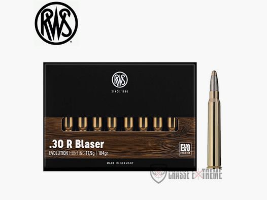 20 cartucce RWS cal. 30R Blaser 184gr EVO