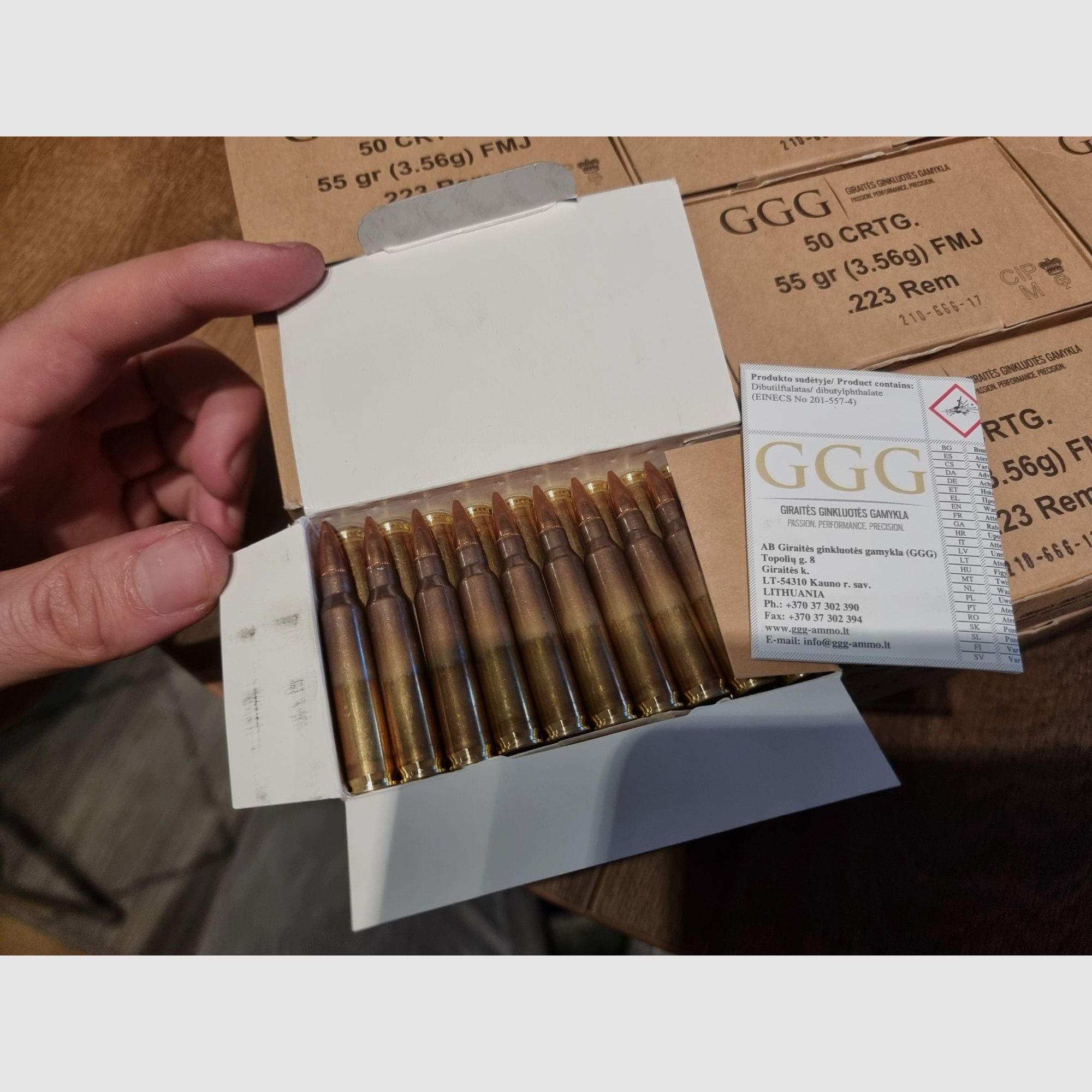 Munición .223 Remington 55gr FMJ - varios fabricantes - S&B Magtech IMI PMC PPU Lapua GGG Norma etc.