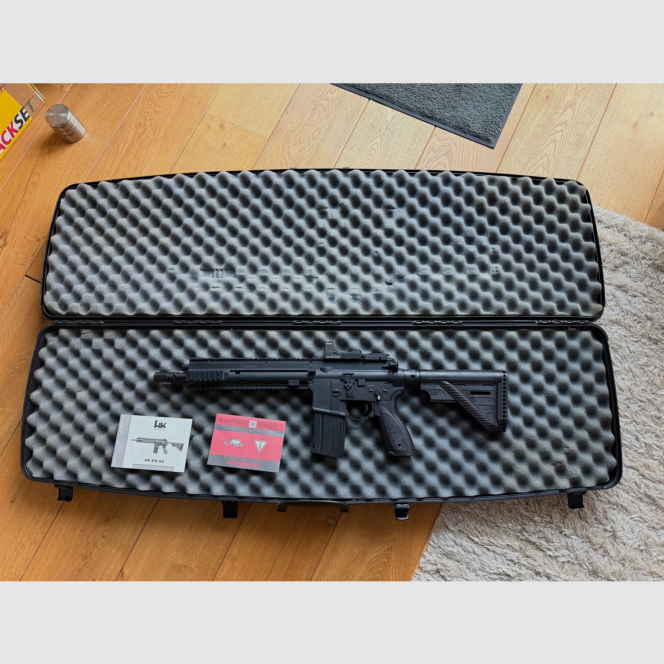 Heckler & Koch HK416 A5 kal. 4,5 mm stalowe BB Co2 | w zestawie z futerałem na broń | Nowy