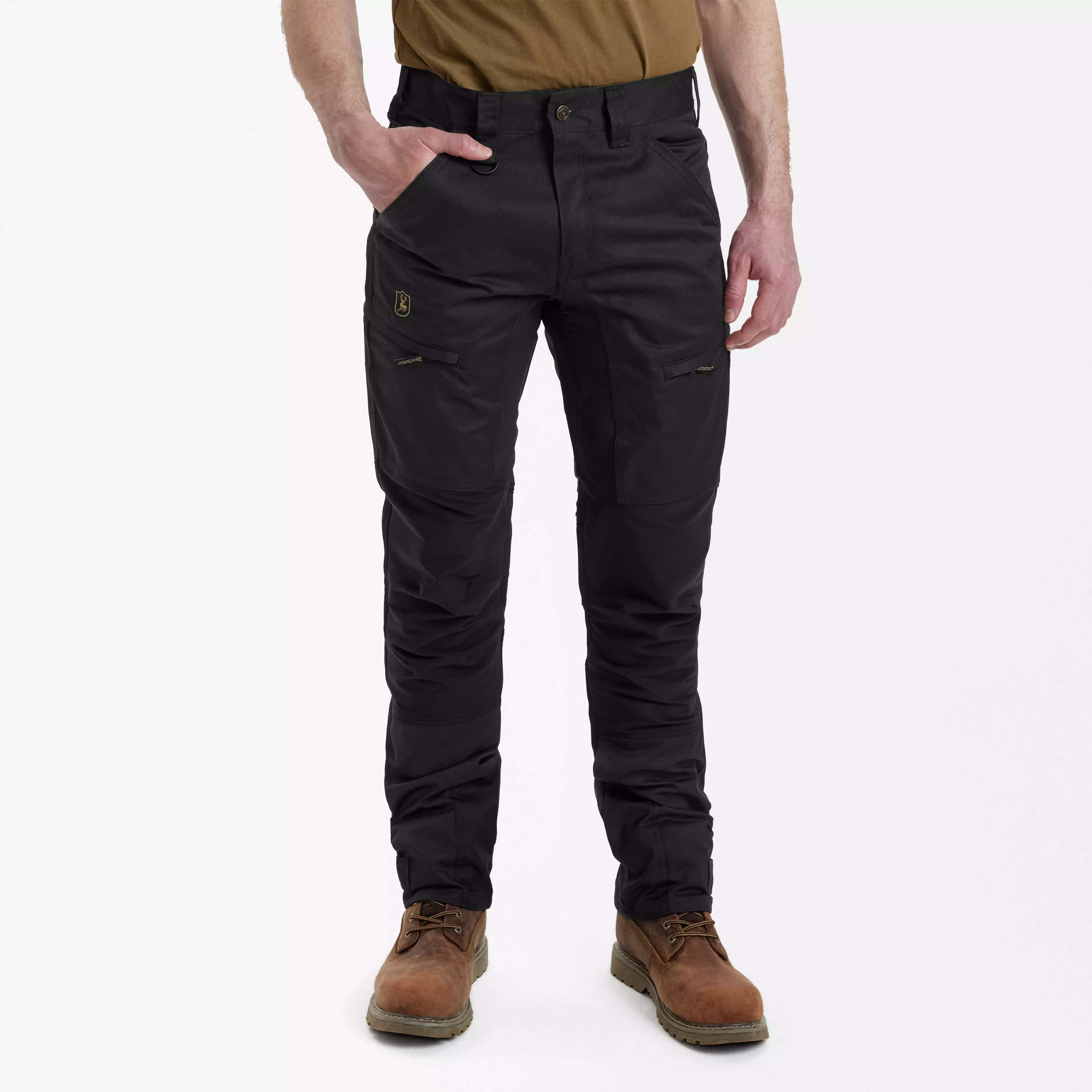 Rogaland pantaloni stretch con contrasto - Black, immagine 1 di 5