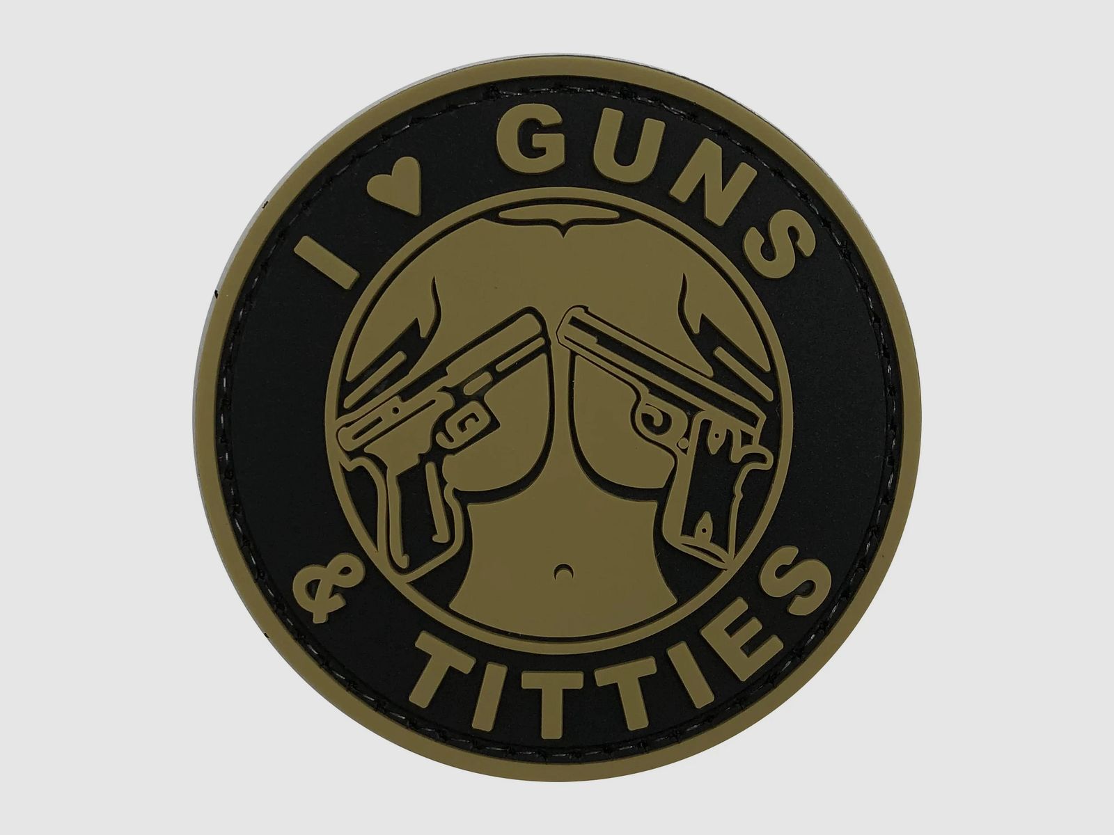 ASMC ASMC 3D Patch I love Guns and Titties - Tan