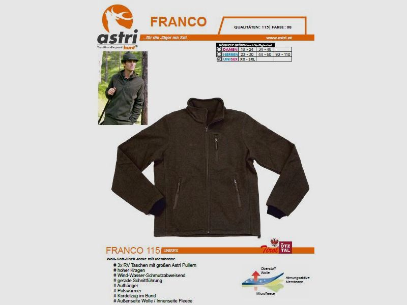 Astri FRANCO Woll-Wind-Fleece