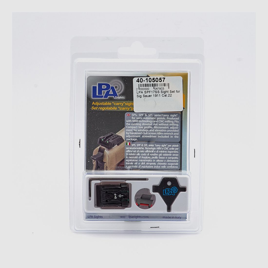 Set di mire LPA SPF17SS per Sig Sauer 1911 Cal.22, immagine 2 di 3