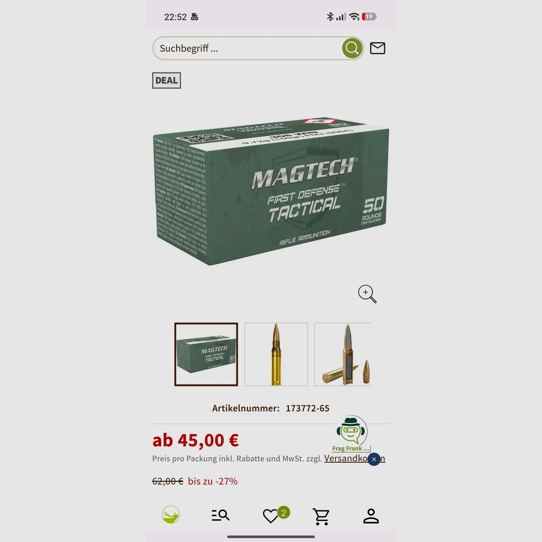 Attenzione ricaricatori" 460 cartridge cases cal. 308 sparati una volta!