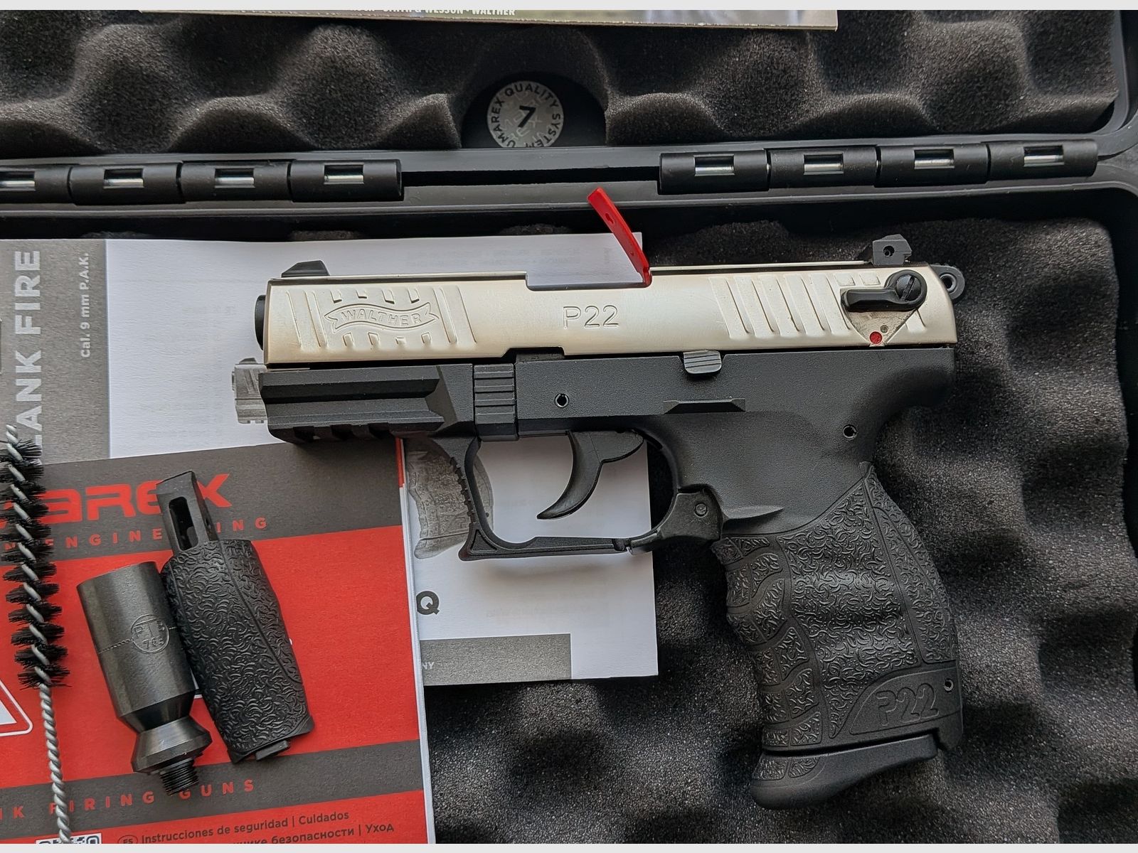 Walther P22Q Nickel 9mm P.A.K. - NEW - P 22 Q blank firing pistol