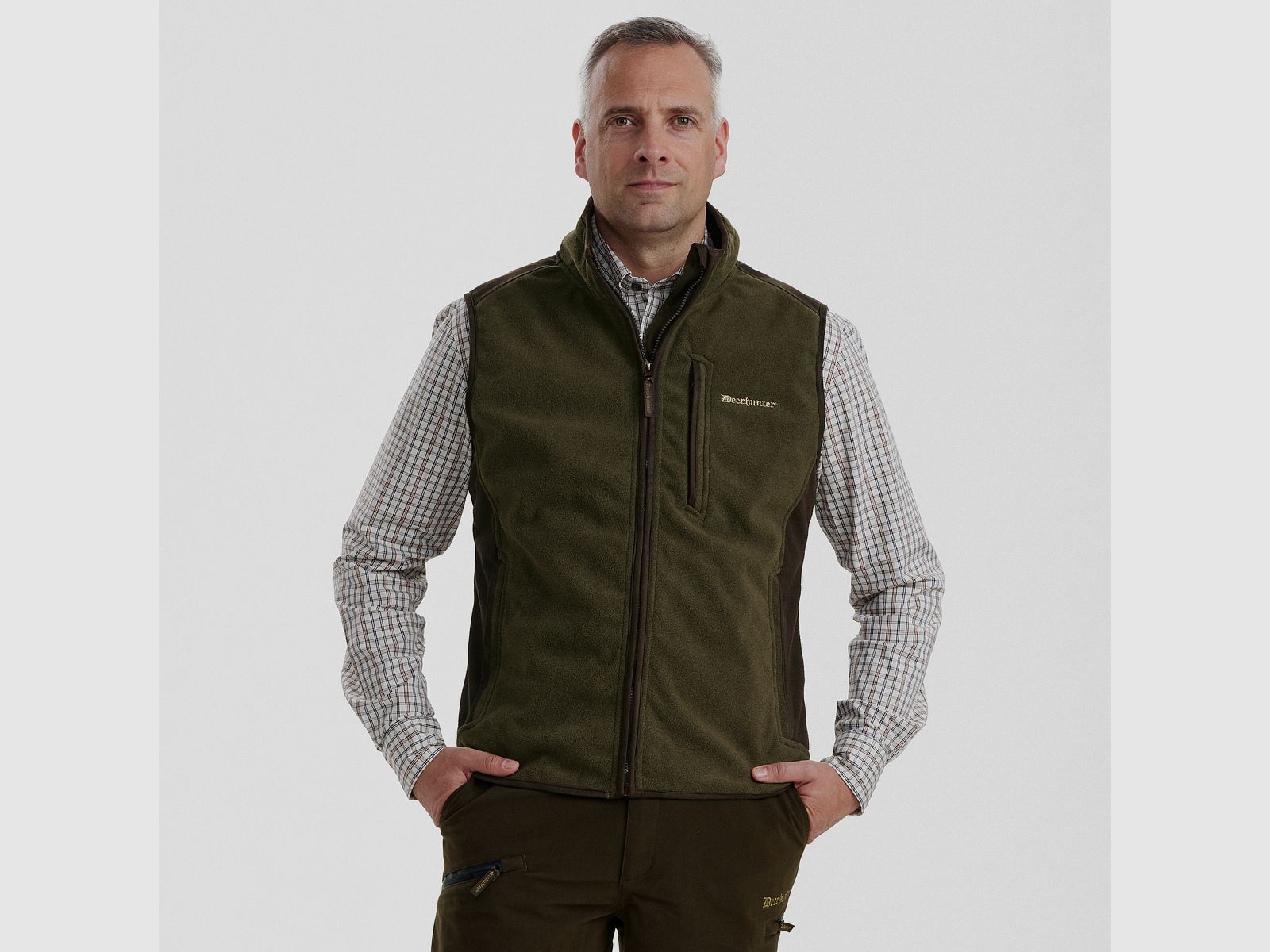Gamekeeper Bonded Fleece Weste - Graphite Green Melange – Größe: XL