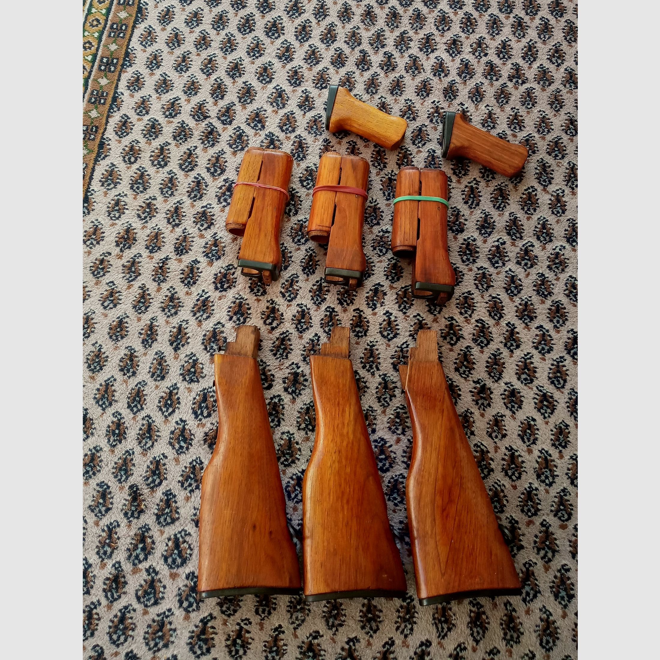 Chinesische Type-56 Schaft-Set aus "Chu-Wood" / Festschaft + Handschutz / Sino AK47  // Norinco SDM Polytech NEDI / Typ 56 