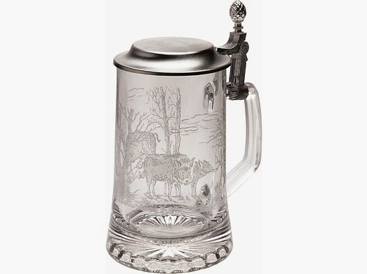 Accessori Lovergreen Motivo Cinghiale Boccali da Birra con Coperchio in Stagno