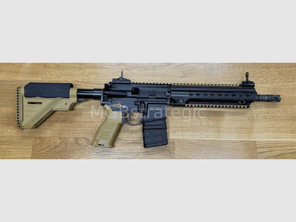 Heckler & Koch MR223 A3 Slim-Line 11" Lauf - halbautom. Büchse .223Rem MGBs Sondermodell black/RAL Edition inkl. Schalldämpfer B&T AG Print X RBS I Compact QDN 223 FDE - flow through - zivile Version HK416 / G95K / G38 G95A1 / G95KA1 / mit Upgrades