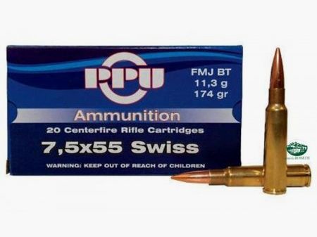 PPU PRVI PARTIZAN Munizioni cal.7,5X55 SWISS FMJBT 174gr.