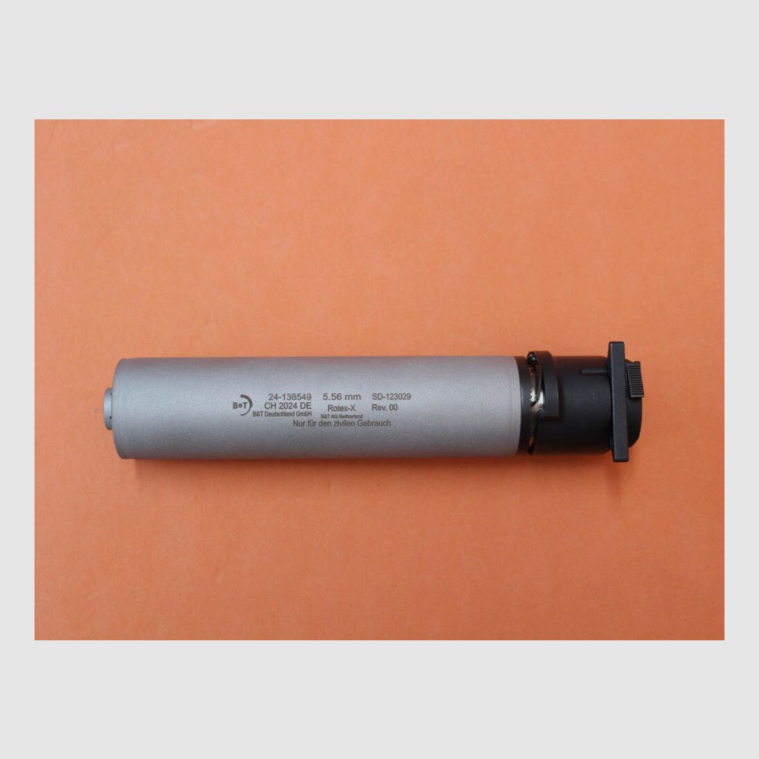 B&T Schalldämpfer .223Rem B&T Rotex-X (SD-123029) Edelstahl grau m. QD-Verschluss NATO