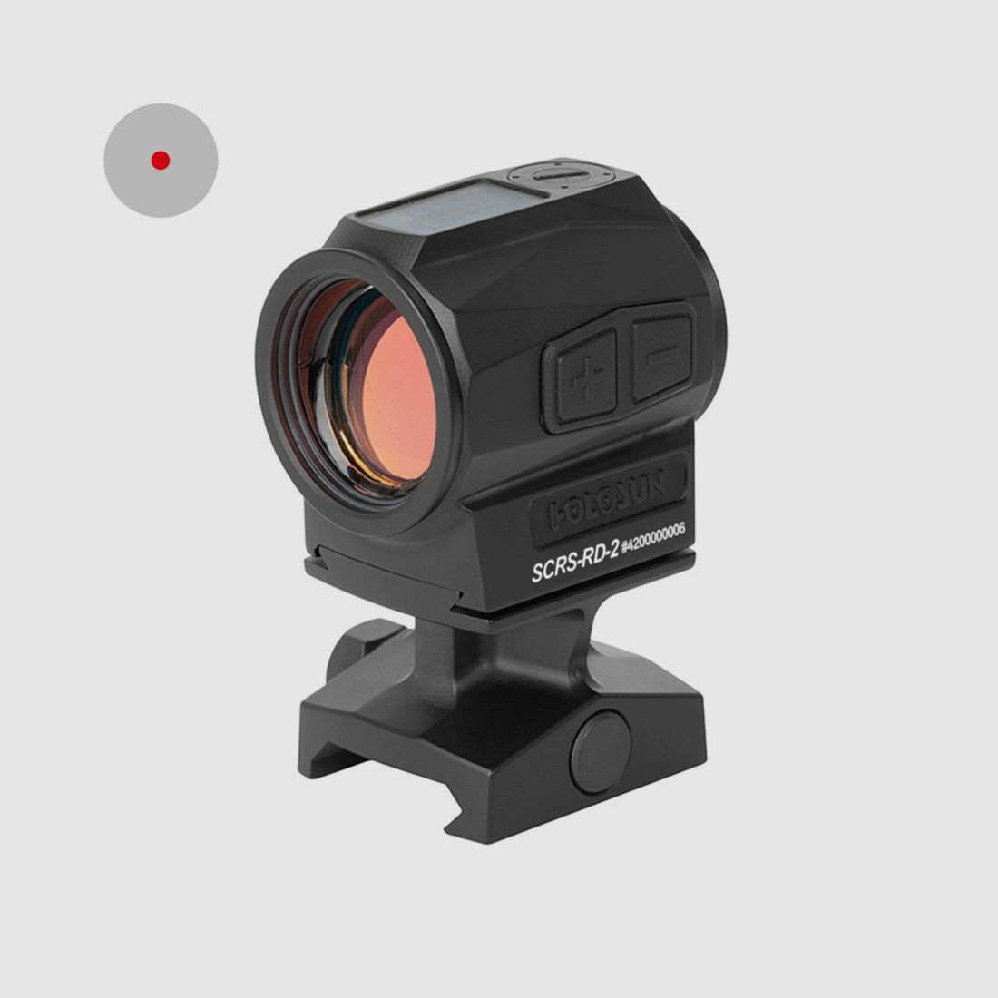 Holosun SCRS-RD-2 mirino a punto circolare ultra compatto a tubo, solare 2MOA punto rosso