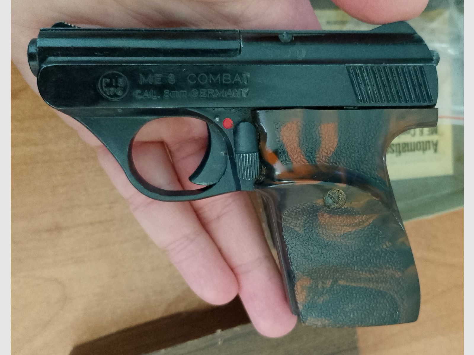 Erstes PTB! ME 8 Combat in 8 mm Knall im PTB 176 mit Verpackung!