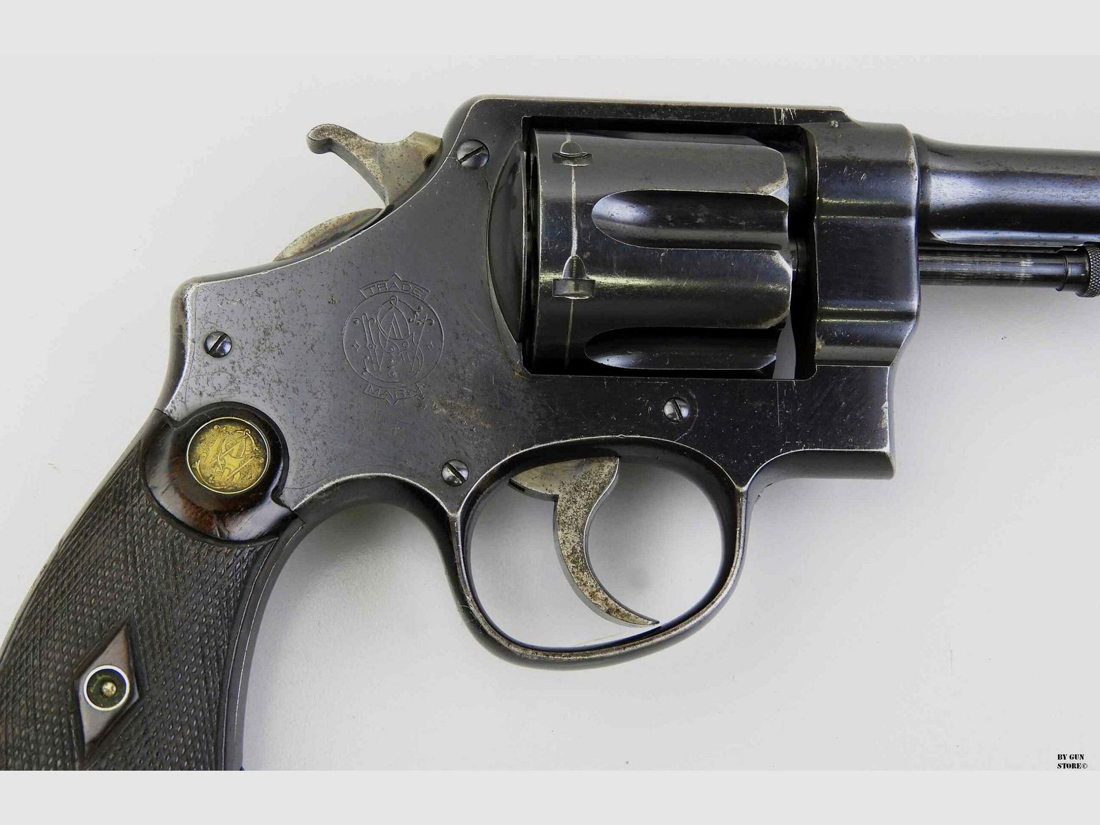 Revolver Smith & Wesson mod. Mark I Hand Ejector 1nd Model TRIPLE LOCK cal. 455 matr. 12687, immagine 11 di 11
