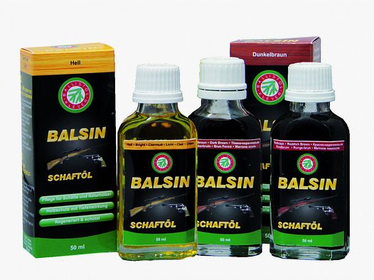 Ballistol Balsin Schaft-Öl Holzschaft Rotbraun 50ml - Holzschutz gegen Nässe Fäulnis Schimmel #23060