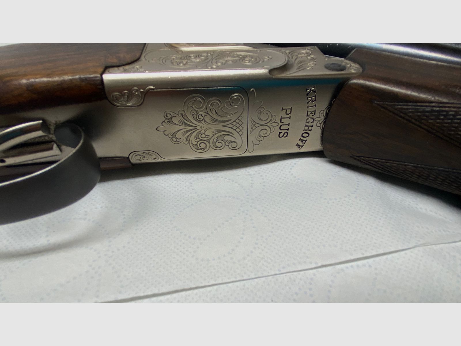 Krieghoff Drilling Plus TS , Kaliber .30R Blaser - 20/76 - EL .30-30 Win, Zielfernrohr Swarovski Habicht PV-N 3-12x50, Komplettpaket